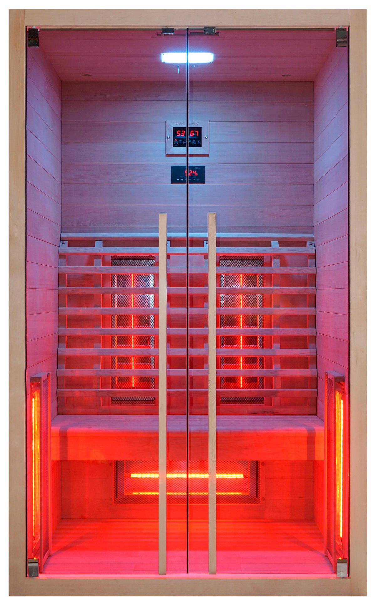 INFRAROTKABINE für 2 Personen Ruby 2  - Naturfarben, Basics, Holz (120/195/100cm) - Sanotechnik