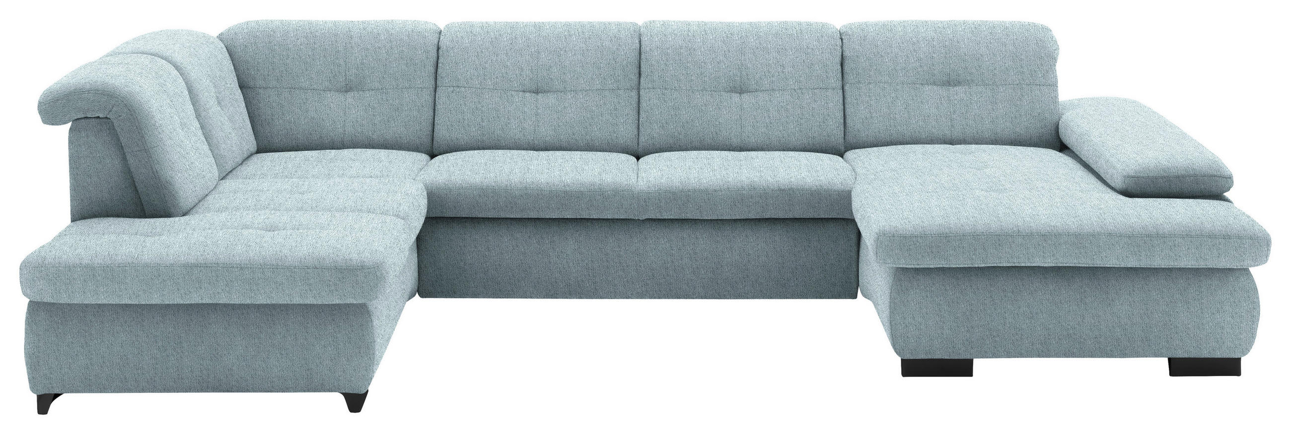 WOHNLANDSCHAFT Türkis Webstoff  - Türkis/Schwarz, Design, Textil/Metall (210/337/174cm) - Beldomo Style
