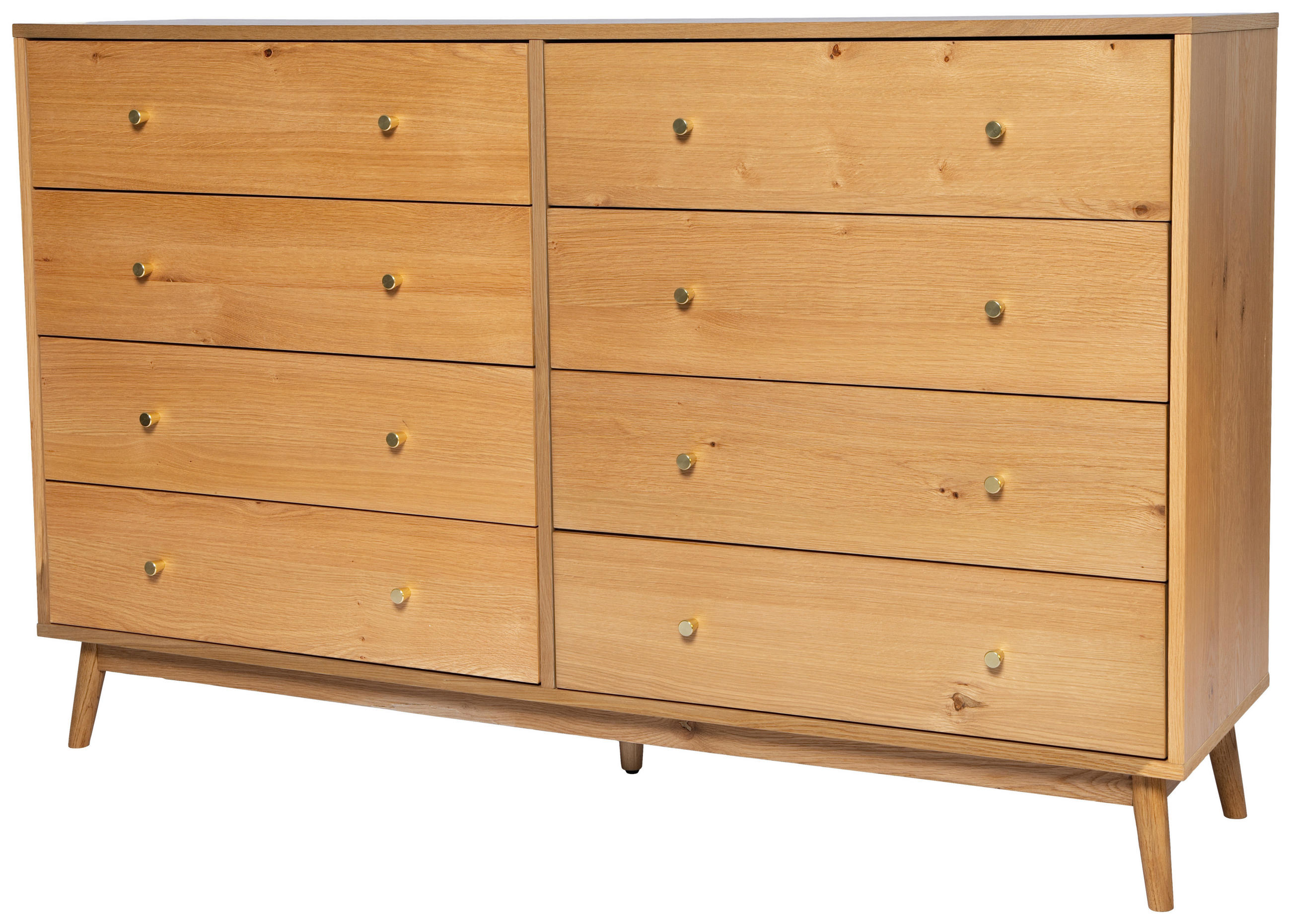 KOMMODE , 160/99/40 cm, 8 Schublade(n)  - Messingfarben/Naturfarben, Design, Holz/Holzwerkstoff (160/99/40cm) - Livetastic