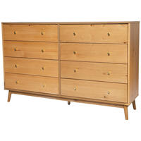 KOMMODE , 160/99/40 cm, 8 Schublade(n)  - Messingfarben/Naturfarben, Design, Holz/Holzwerkstoff (160/99/40cm) - Livetastic