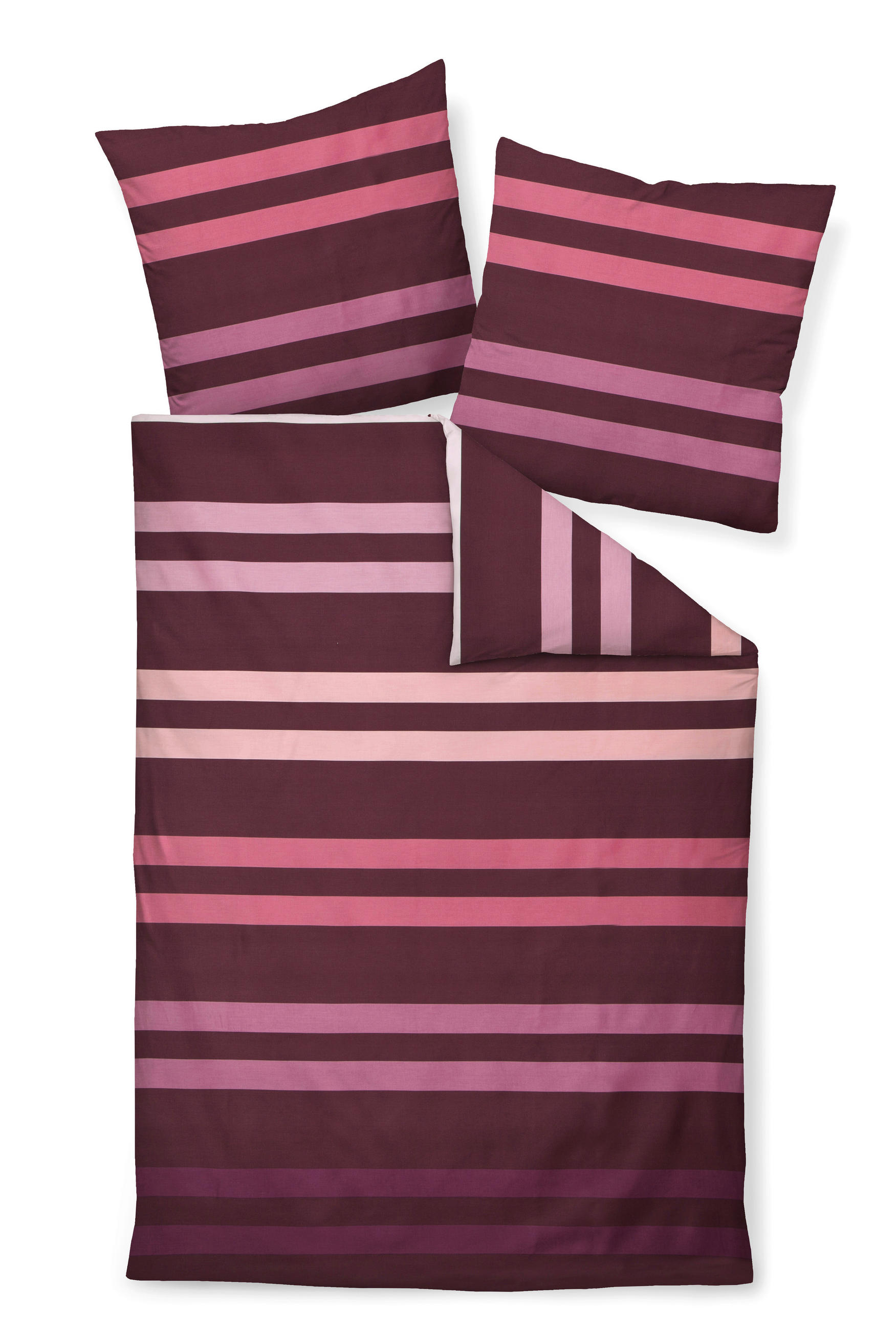 BETTWÄSCHE 135/200 cm J.D. Makosatin  - Beere/Weinrot, Design, Textil (135/200cm) - Janine