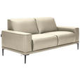 2-SITZER-SOFA  in Echtleder Creme   - Creme/Schwarz, Design, Leder/Metall (180/82/92cm) - Johann Jakob