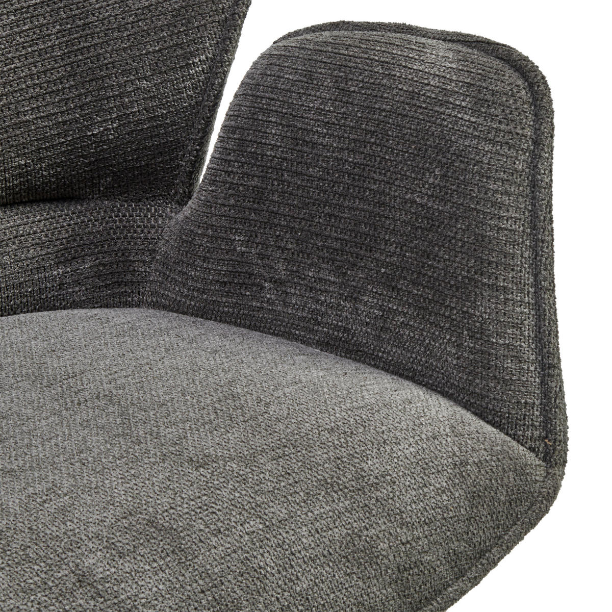 ARMLEHNSTUHL  Sitzfläche 360° drehbar Webstoff  - Schwarz, MODERN, Holz/Textil (60/86/61cm) - MID.YOU