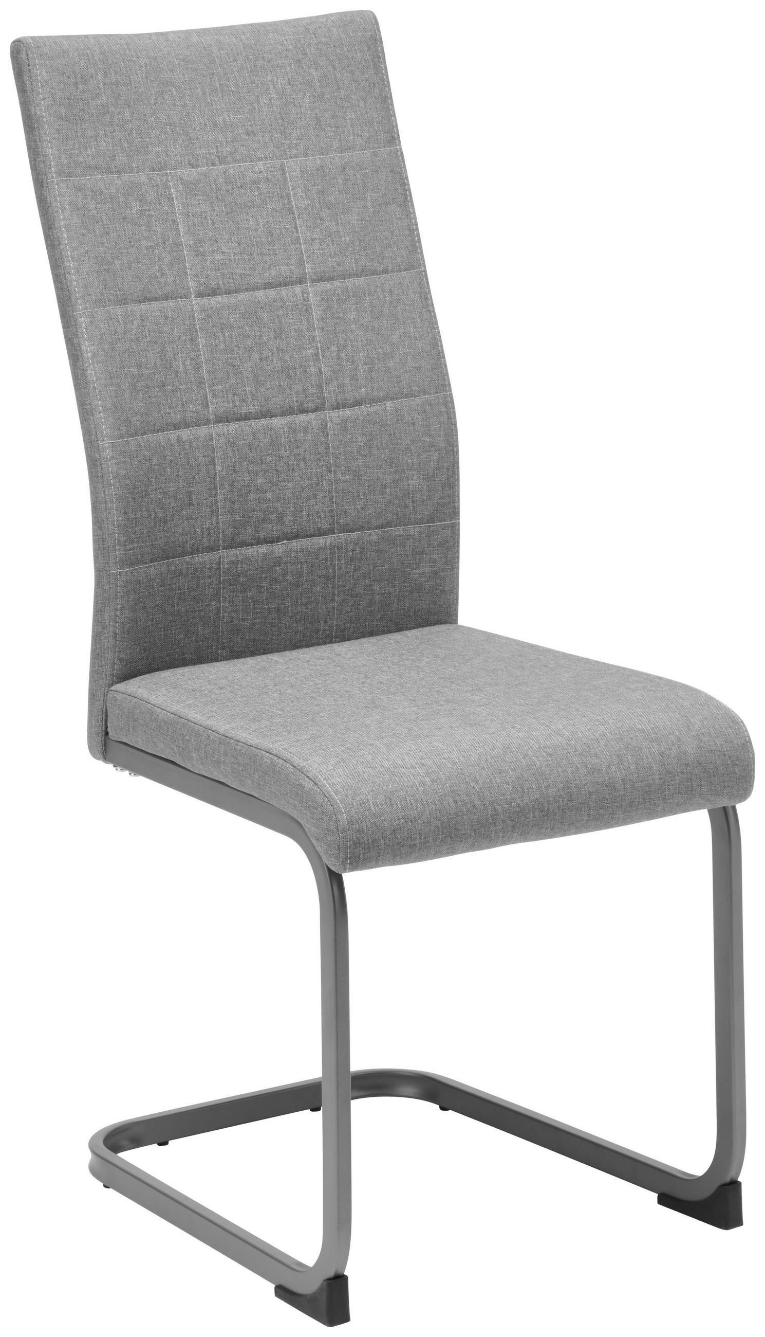 SCHWINGSTUHL  in Eisen Mikrofaser  - Hellgrau/Grau, MODERN, Textil/Metall (43/100/59cm) - Livetastic