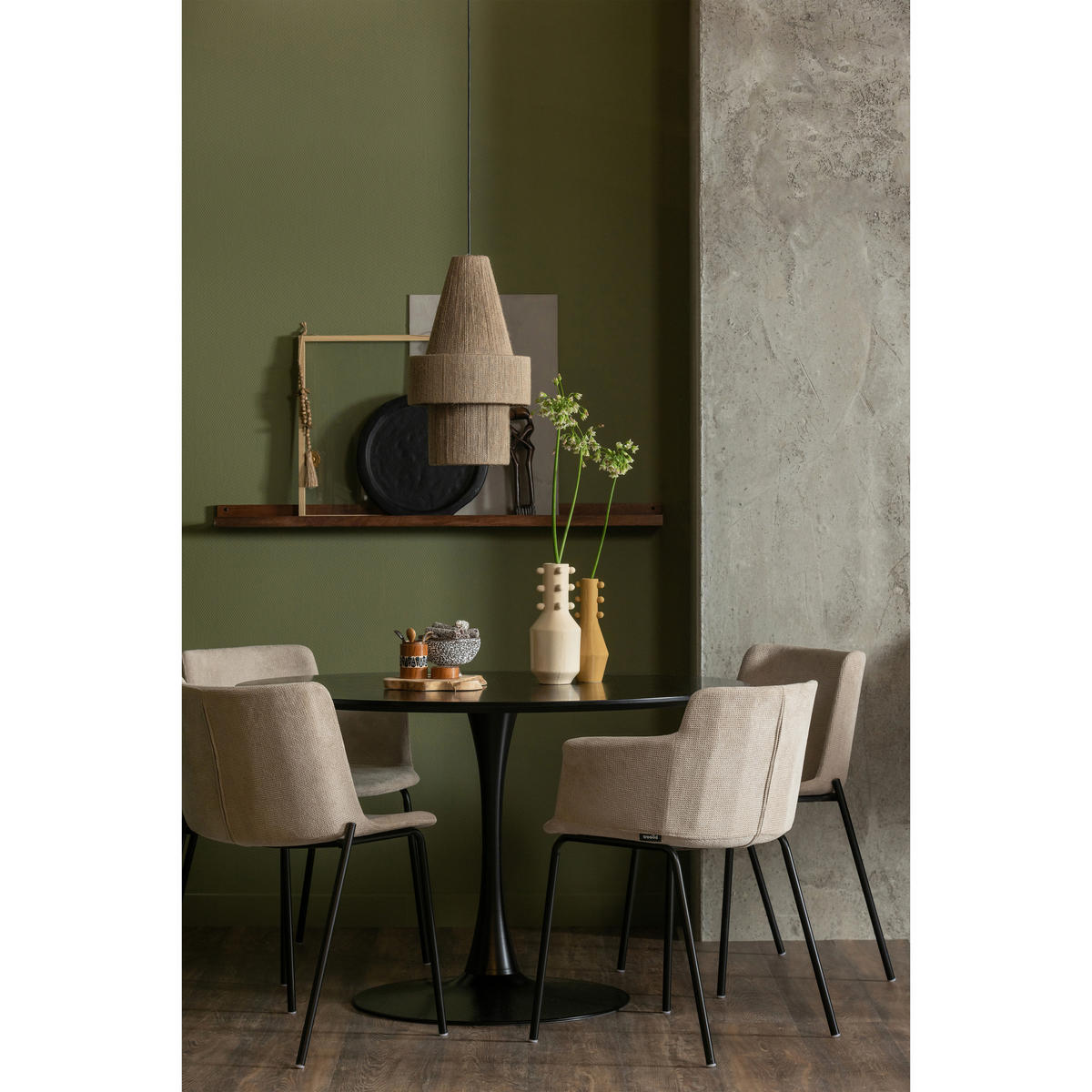 ESSTISCH in Metall, Holzwerkstoff 120/120/75 cm  - Schwarz, MODERN, Holzwerkstoff/Metall (120/120/75cm) - Livetastic