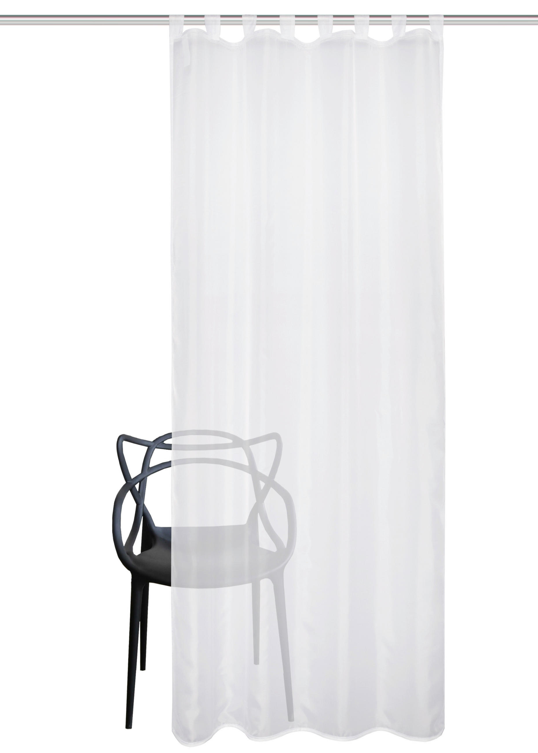 SCHLAUFENVORHANG transparent  - Weiß, Basics, Textil (135/245cm)