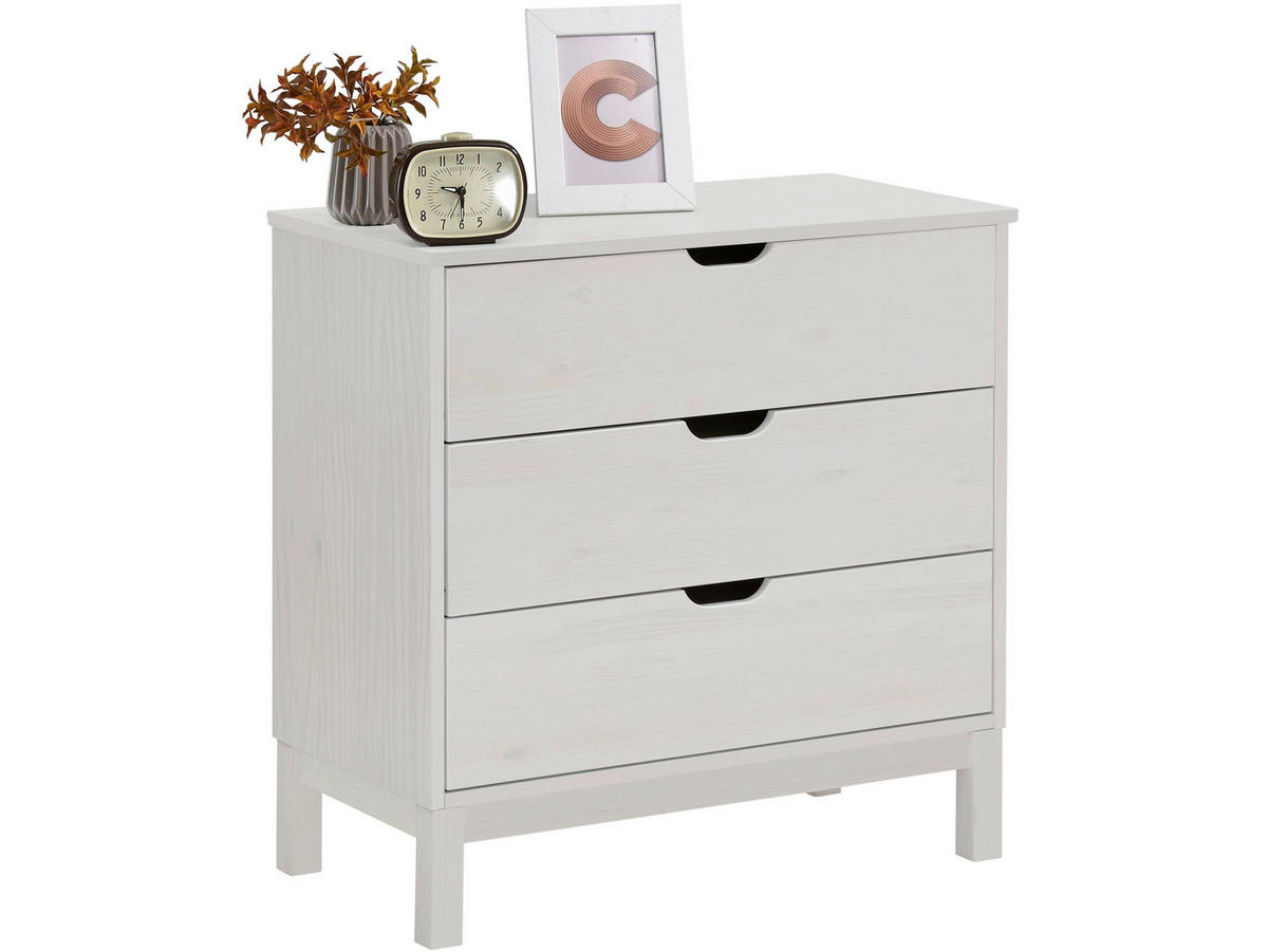KOMMODE POZNAN, 76/75/39 cm, 3 Schublade(n)  - Weiß, Design, Holz/Holzwerkstoff (76/75/39cm) - Livetastic