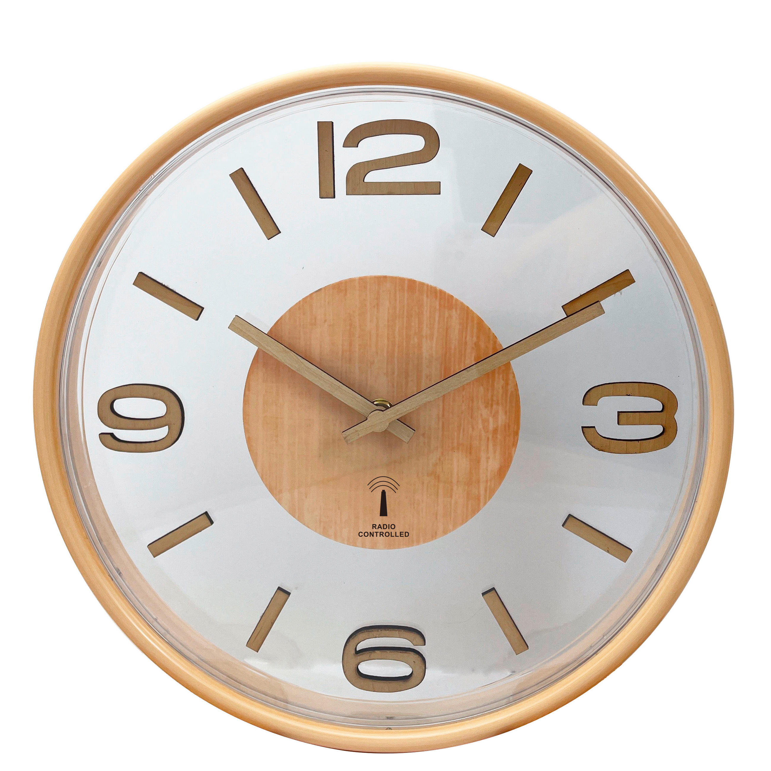 RADIO-KONTROLISANI SAT 30 cm - svetlobraon, Osnovno, staklo/plastika (30cm) - Ambia Home