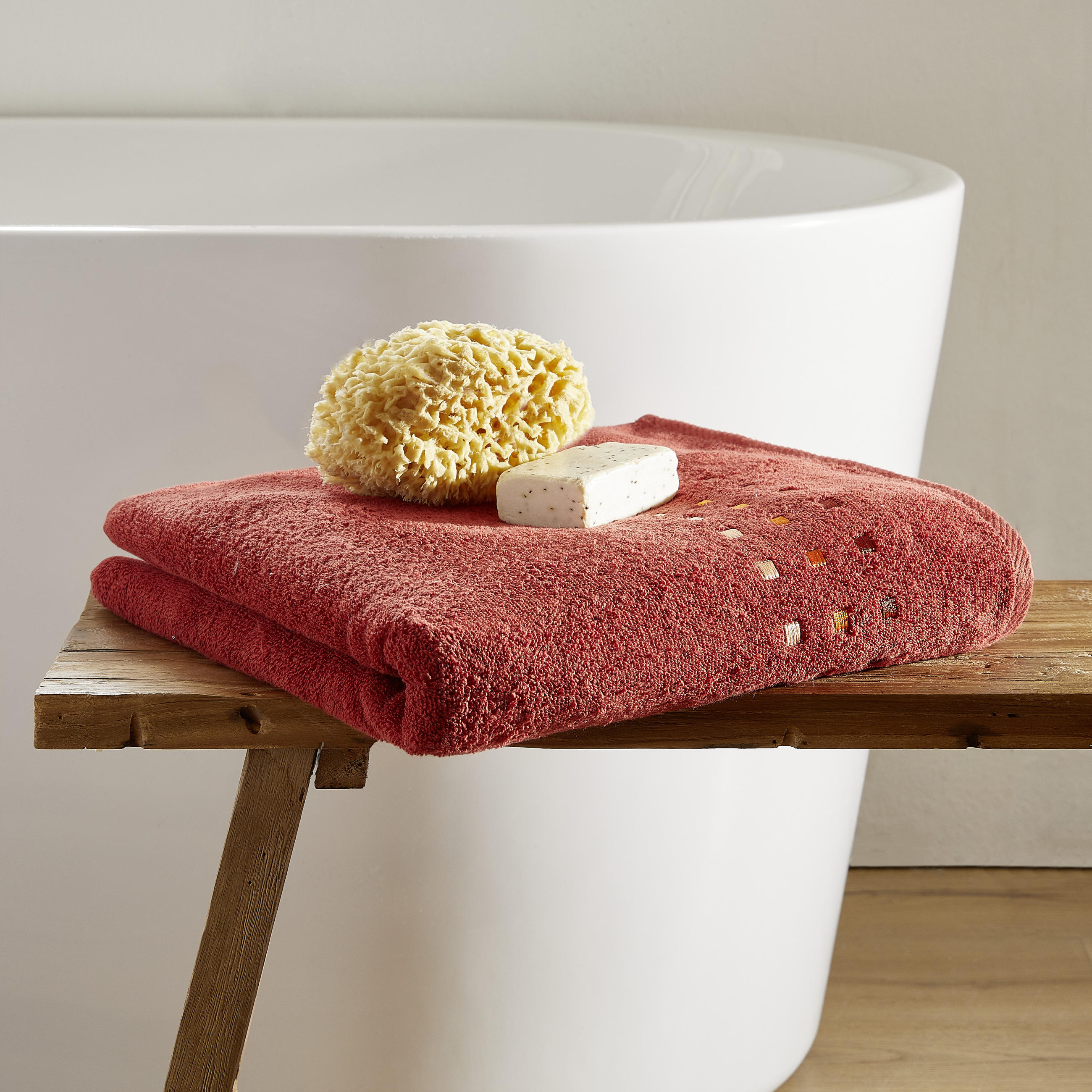 DUSCHTUCH Quattro 70/140 cm - Terracotta, Basics, Textil (70/140cm) - Esposa