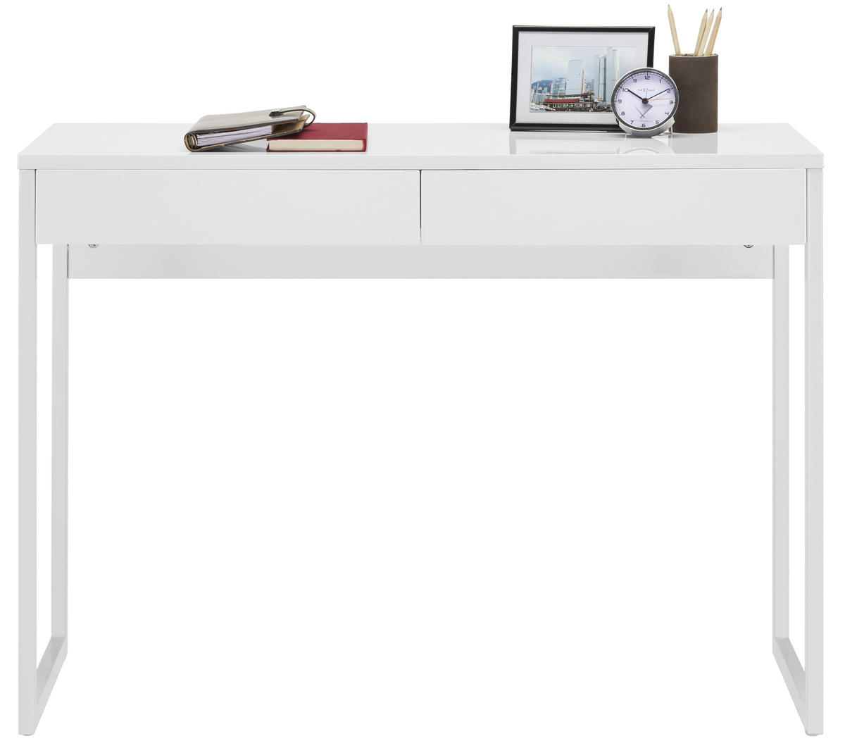 SCHREIBTISCH 102/40/76 cm  in Weiß  - Weiß, Design, Holzwerkstoff/Metall (102/40/76cm) - Hom`in