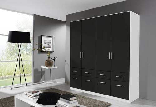 DREHTÜRENSCHRANK in Weiss, Grau - Chromfarben/Weiss, Modern, Holzwerkstoff/Kunststoff (181/197/54cm) - Rauch Möbel