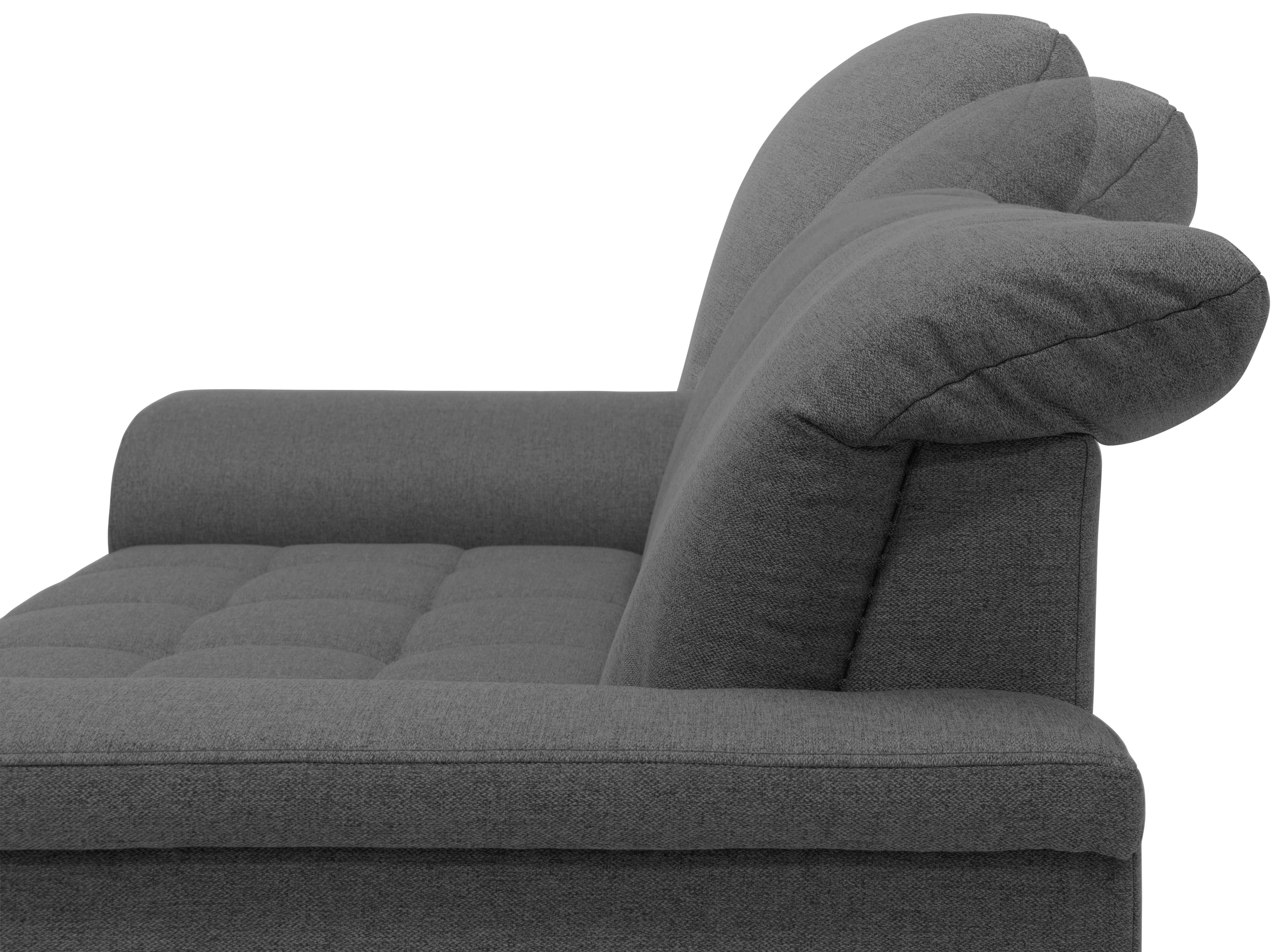 Zweisitzer-Sofa mit Funktion Webstoff Grau  - Chromfarben/Grau, KONVENTIONELL, Textil/Metall (190/81/105cm)