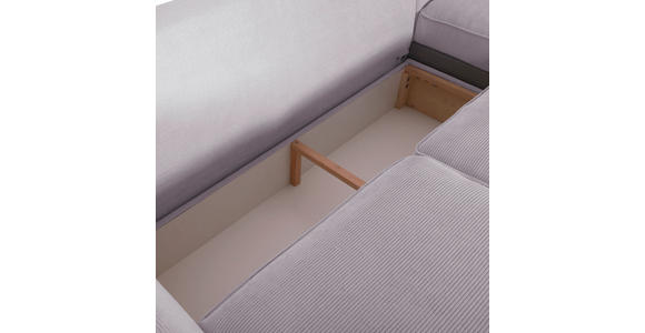 ECKSOFA Grau Cord  - Buchefarben/Grau, Design, Holz/Textil (271/165cm) - Carryhome