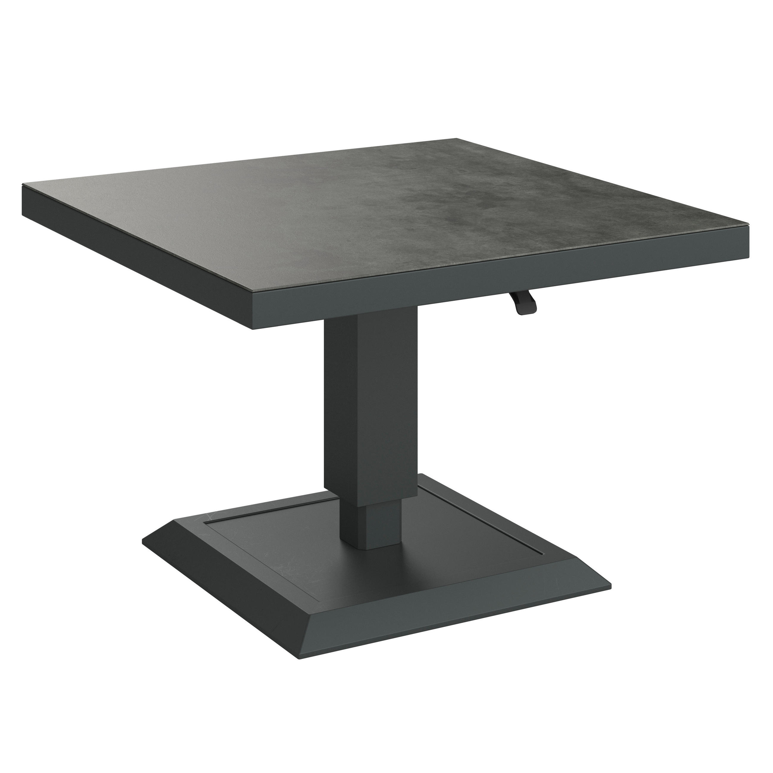 LOUNGE ASZTAL  - sötétszürke/szürke, Modern, üveg/fém (85/85/51-71cm) - Ambia Garden