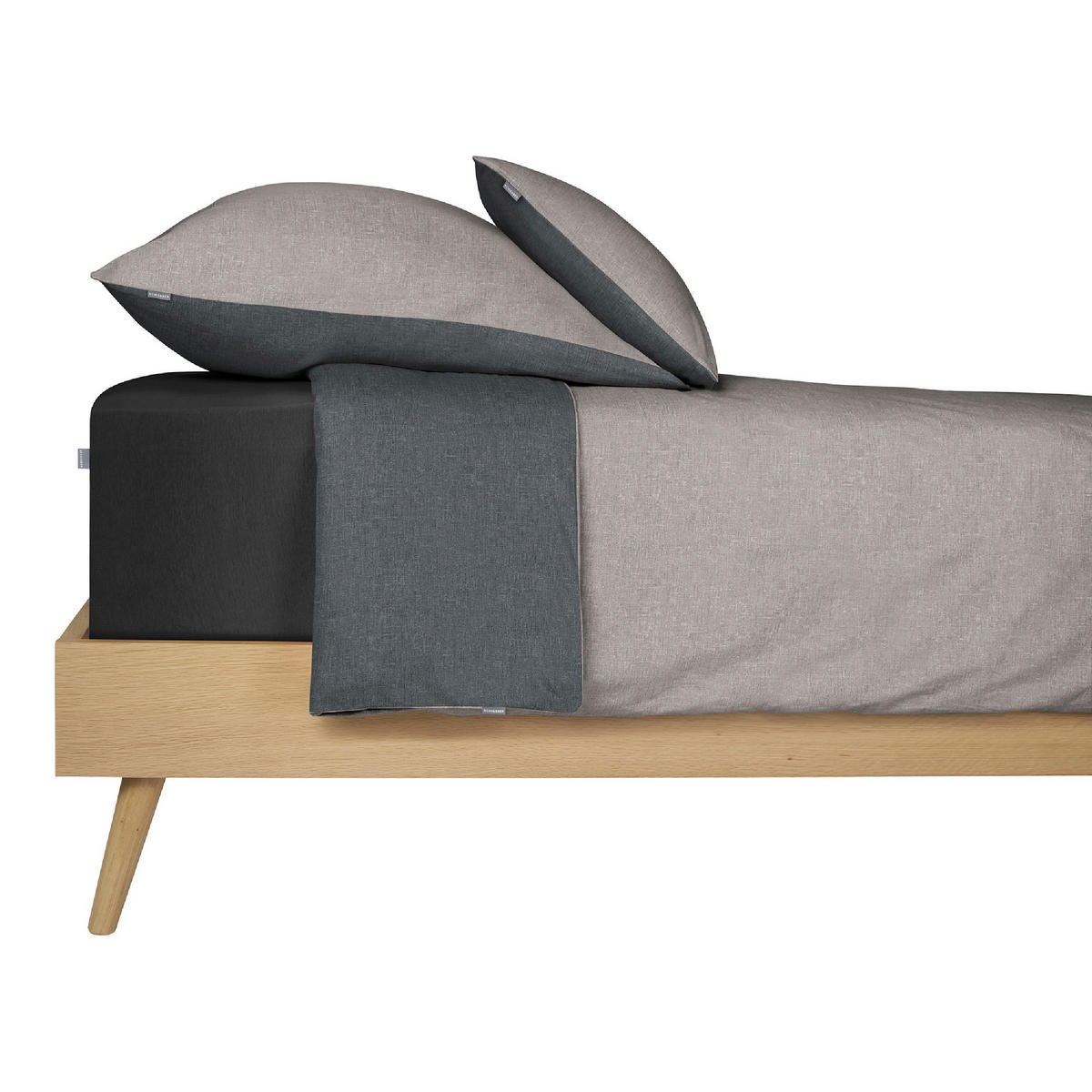 BOXSPRING-SPANNLEINTUCH 100/200 cm  - Schwarz, Basics, Textil (100/200cm)