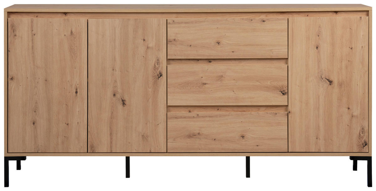 SIDEBOARD  in 170/87/40 cm  - Schwarz/Eiche Artisan, Design, Holzwerkstoff/Metall (170/87/40cm) - MID.YOU