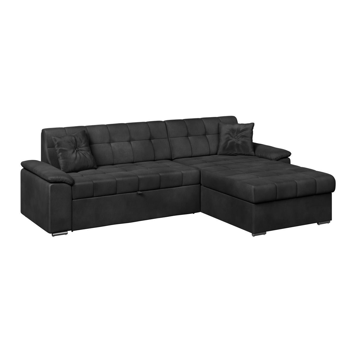ECKSOFA Schwarz Zierkissen  - Schwarz, Trend, Textil (257/167cm) - Livetastic