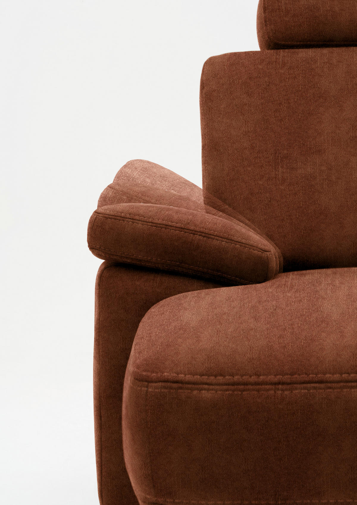 WOHNLANDSCHAFT in Velours Kupferfarben  - Eichefarben/Kupferfarben, Konventionell, Holz/Textil (235/316/167cm) - Beldomo System