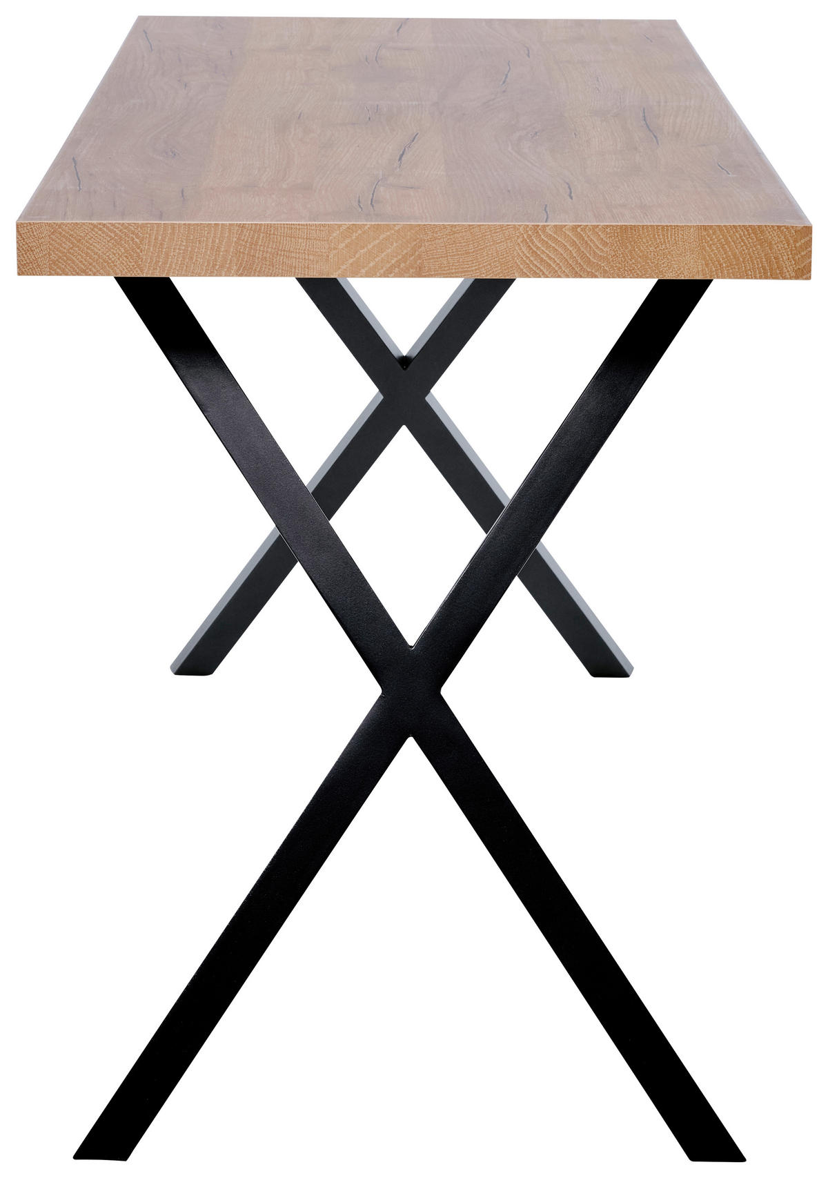 SCHREIBTISCH 140/60/74 cm  in Eichefarben  - Eichefarben/Schwarz, MODERN, Holzwerkstoff/Metall (140/60/74cm)
