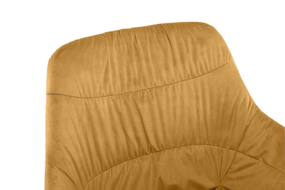ARMLEHNSTUHL  in Samt  - Senfgelb/Schwarz, MODERN, Textil/Metall (64/82/63cm) - Livetastic
