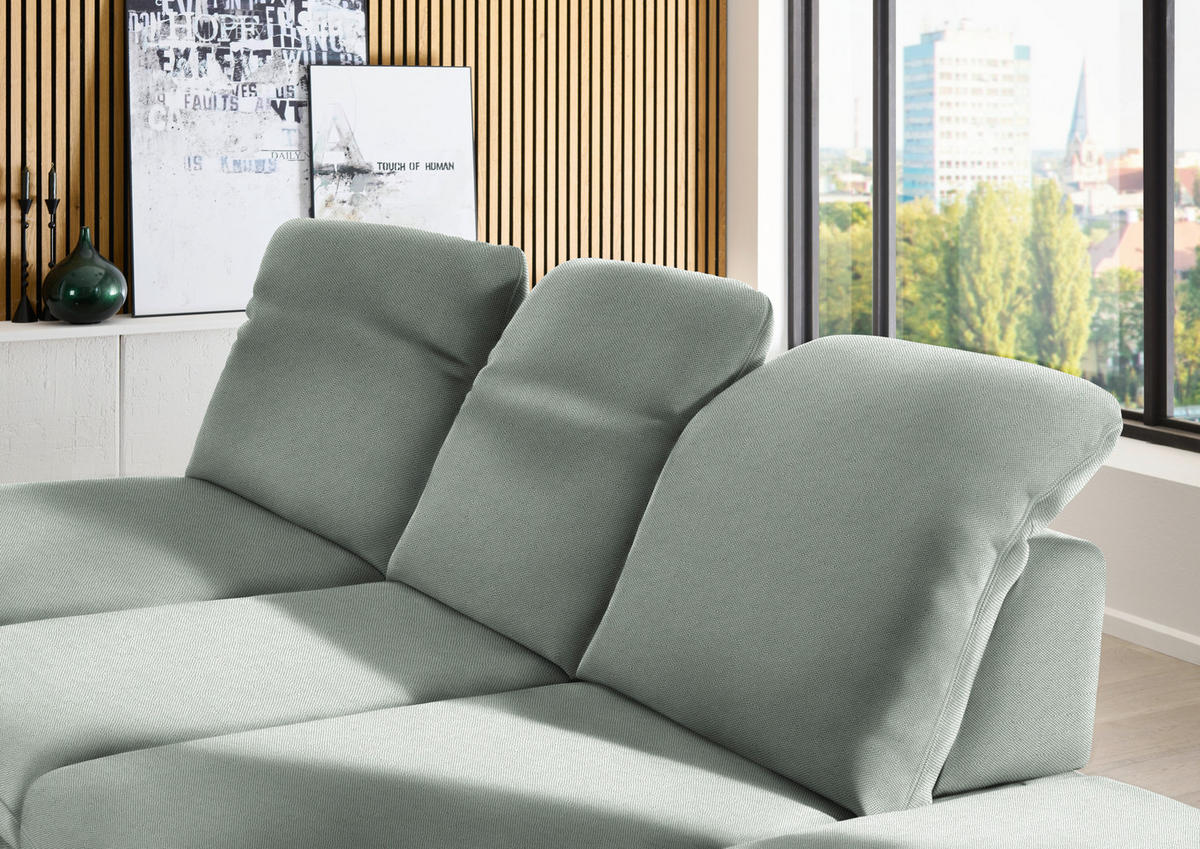 ECKSOFA Chenille Hellgrau  - Hellgrau/Schwarz, Design, Textil/Metall (198/288cm) - Beldomo Style