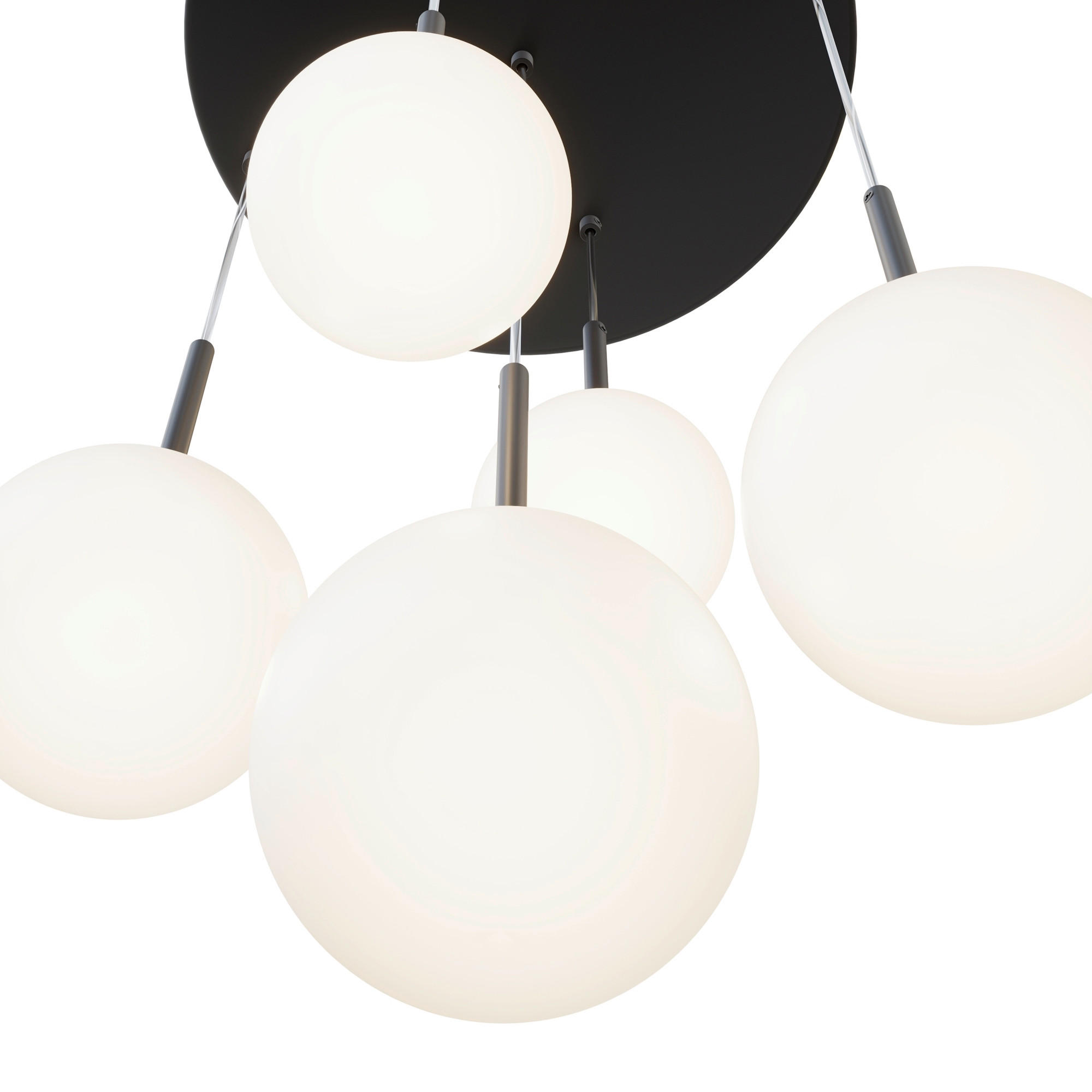 PENDELLEUCHTE 45/180/45 cm    - Weiss/Schwarz, Trend, Glas/Metall (45/180/45cm) - MAYTONI