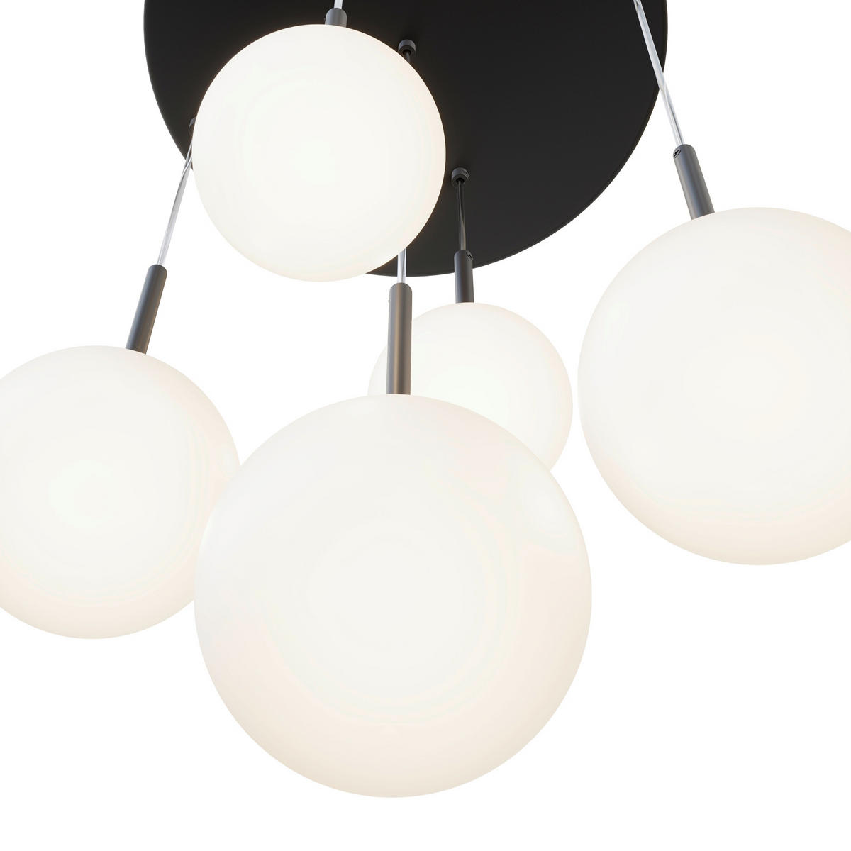 PENDELLEUCHTE 45/180/45 cm    - Weiss/Schwarz, Trend, Glas/Metall (45/180/45cm) - MAYTONI