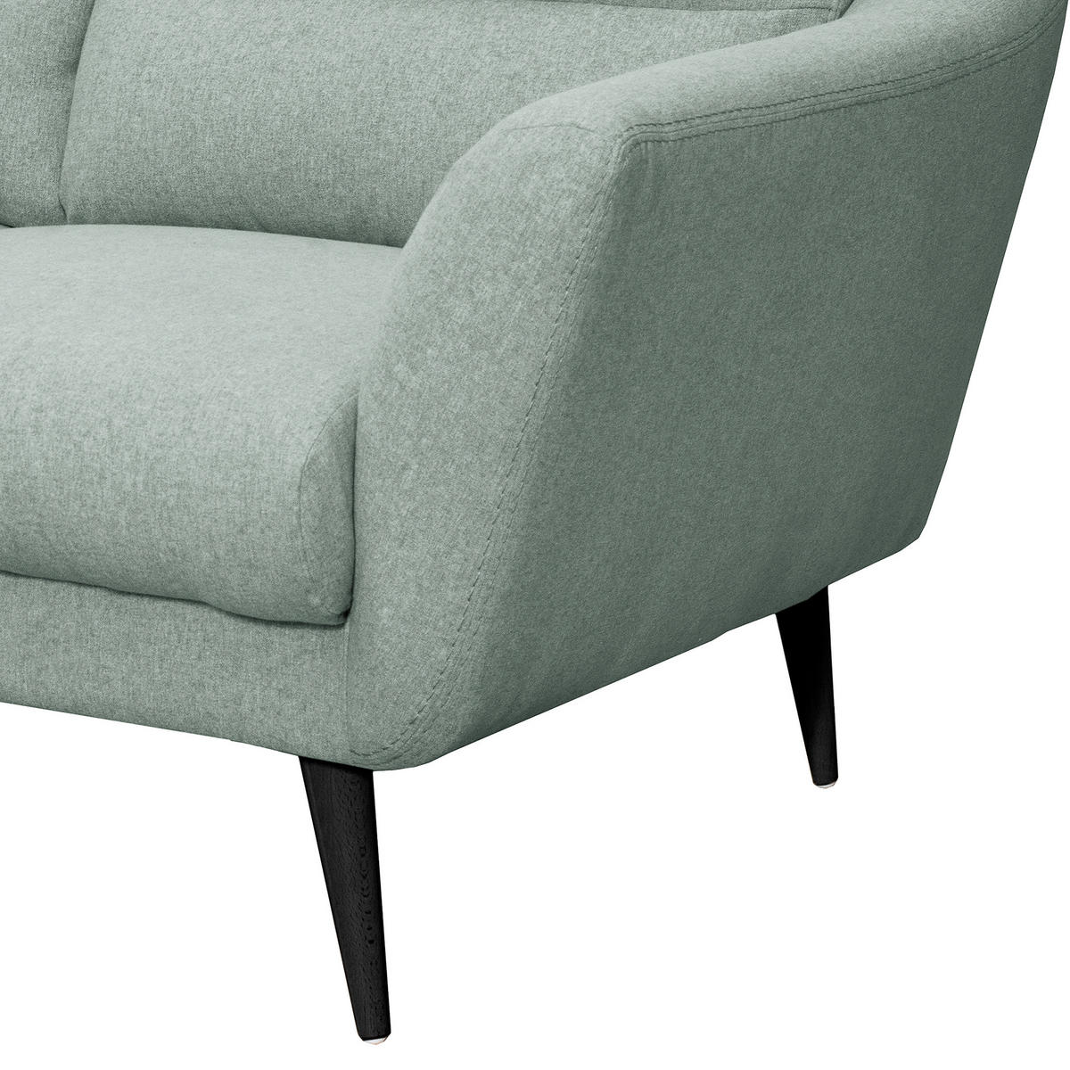 2,5-SITZER Webstoff Hellblau  - Schwarz/Hellblau, Design, Holz/Textil (187/87/88cm) - Livetastic
