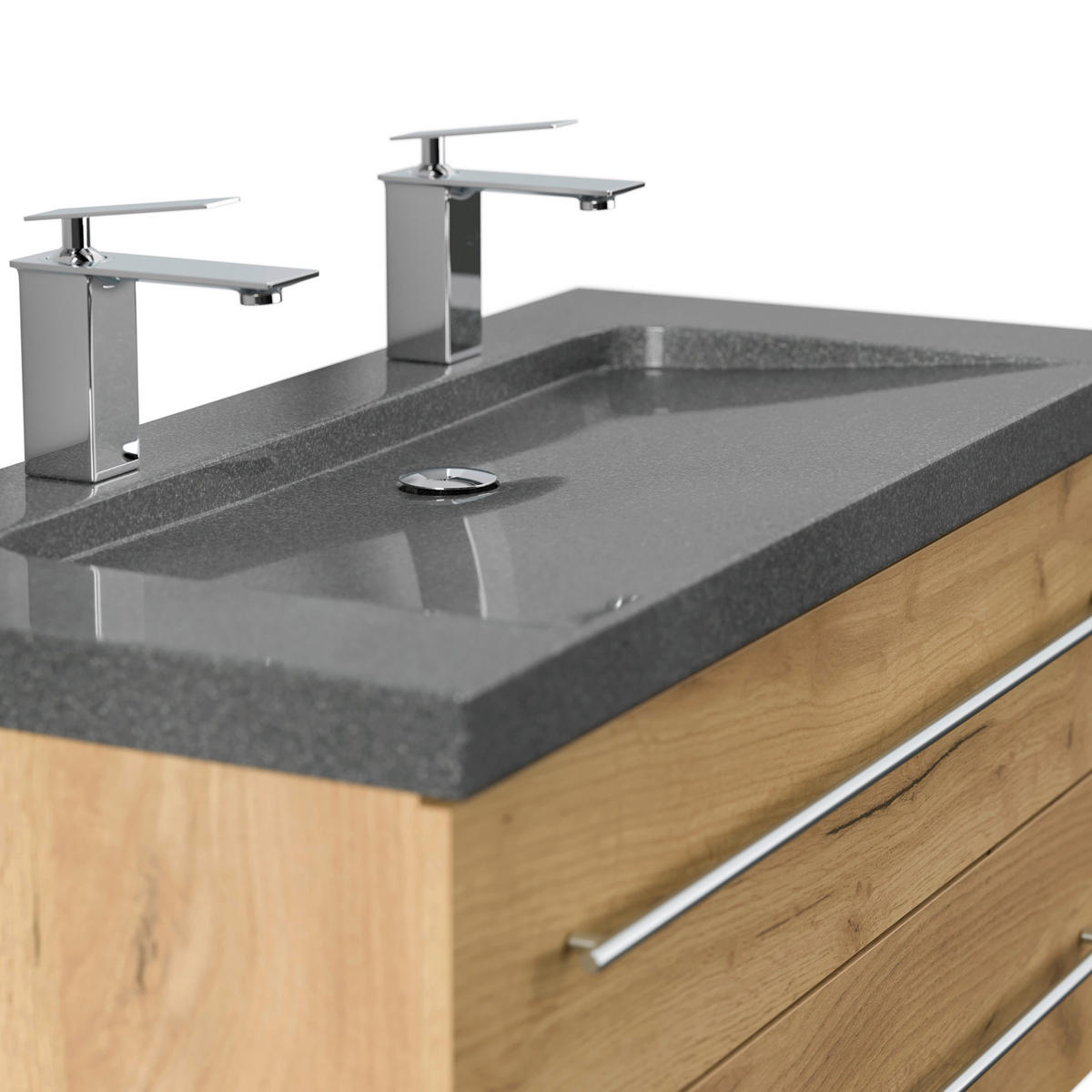 WASCHTISCHKOMBI 100 cm  - Eichefarben, Basics, Holzwerkstoff/Stein (100cm) - MID.YOU