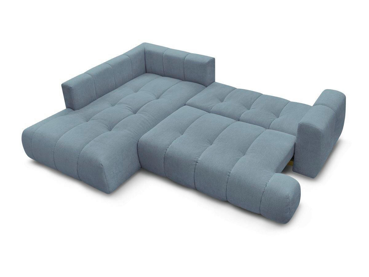 ECKSCHLAFSOFA FUJI Leinenoptik Hellblau  inkl.  - Schwarz/Hellblau, MODERN, Kunststoff/Textil (204/282cm)