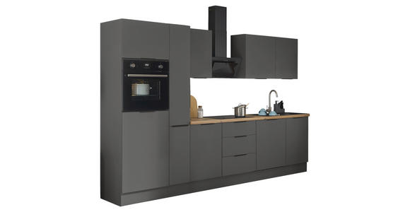 KÜCHENBLOCK in Graphitfarben - Schwarz/Graphitfarben, Basics, Holzwerkstoff/Metall (310/211/60cm) - Xora