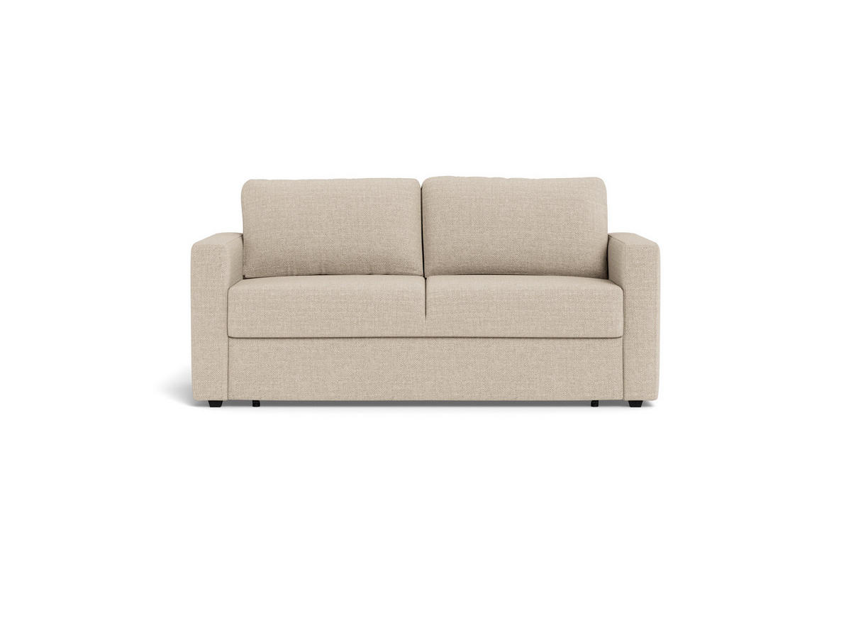 BÄDDSOFFA i struktur beige  - beige/svart, Modern, textil/plast (176/85/88cm) - Livetastic