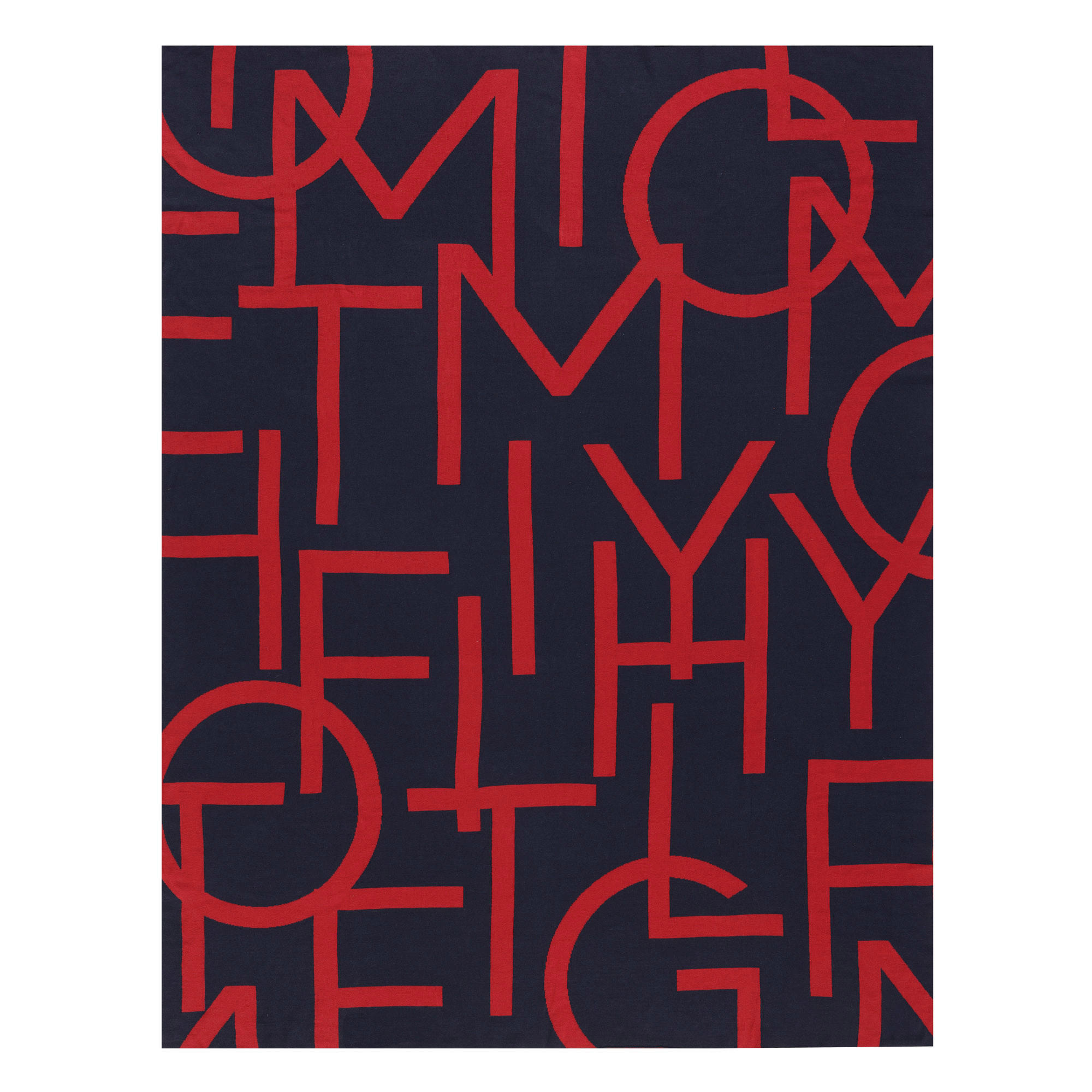 PLAID Bold Script 130/170 cm  - Blau/Rot, Basics, Textil (130/170cm) - Tommy Hilfiger