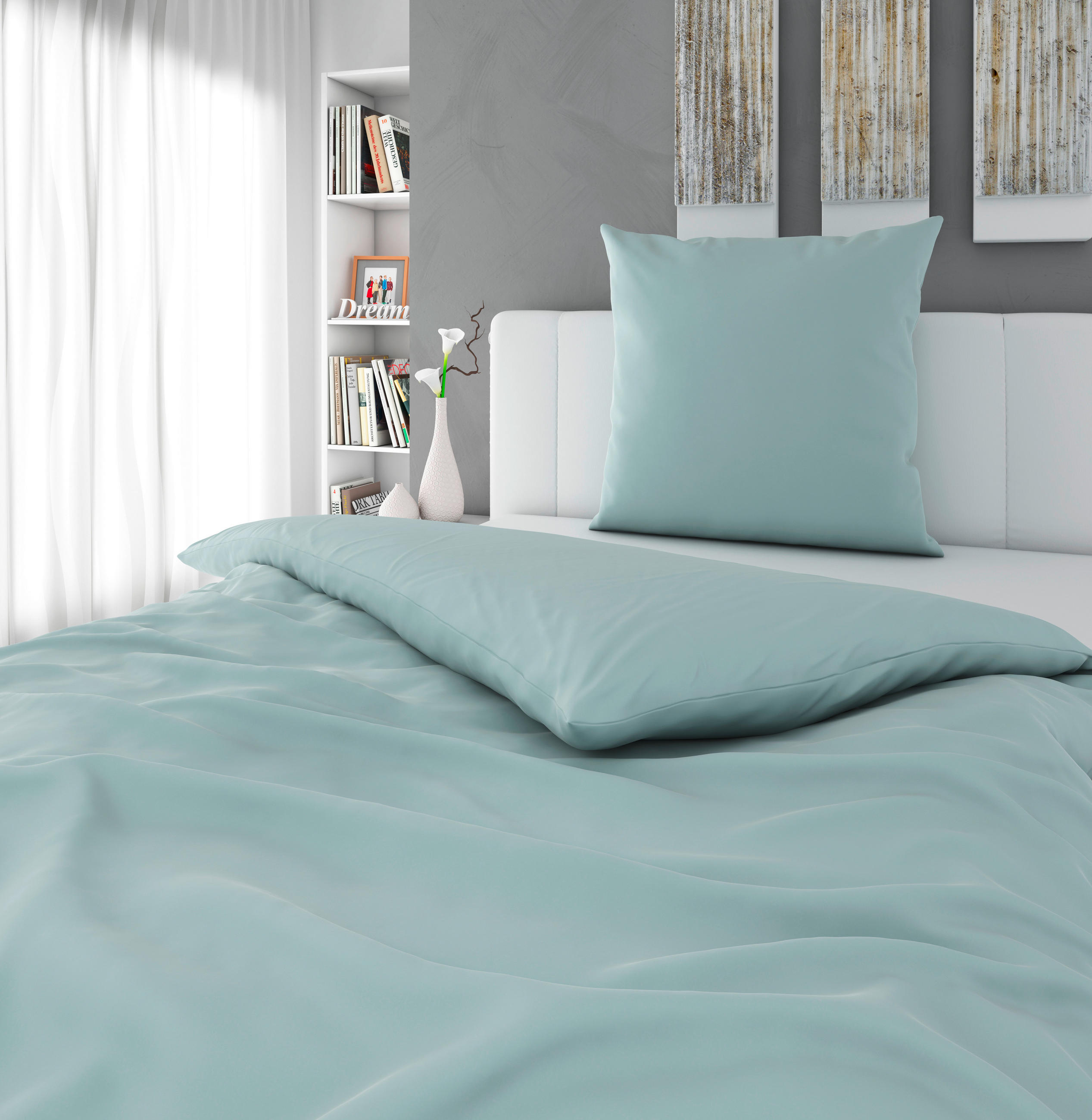 DUVETBEZUG Flachgewebe 200/210 cm  - Hellblau, Basics, Textil (200/210cm) - Bio:Vio