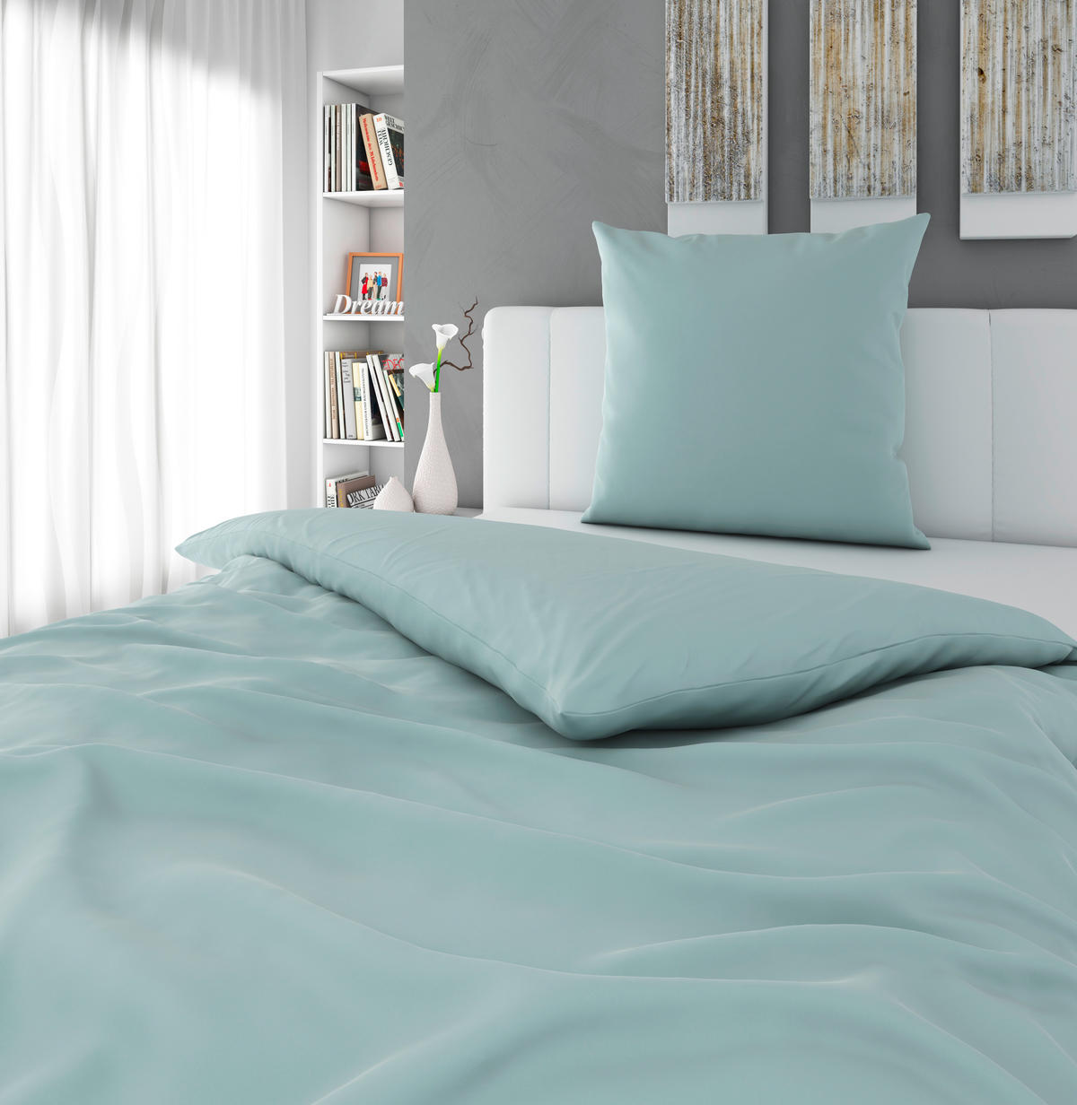 DUVETBEZUG Flachgewebe 200/210 cm  - Hellblau, Basics, Textil (200/210cm) - Bio:Vio