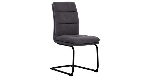 SCHWINGSTUHL in Metall, Textil Grau - Schwarz/Grau, Design, Textil/Metall (46/95/62,5cm) - Cantus