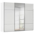 SCHWEBETÜRENSCHRANK 301/223/68 cm 3-türig Weiß  - Chromfarben/Weiß, KONVENTIONELL, Glas/Holzwerkstoff (301/223/68cm) - Novel