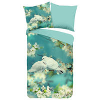 WENDEBETTWÄSCHE Loving Renforcé 135/200 cm  - Türkis/Grün, Natur, Textil (135/200cm)