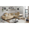 ECKSOFA Creme Velours  - Creme/Schwarz, KONVENTIONELL, Kunststoff/Textil (275/218cm) - Carryhome