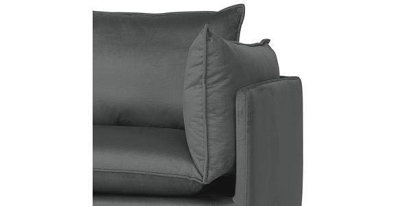 ECKSOFA in Samt Dunkelgrau  - Dunkelgrau/Schwarz, Design, Textil/Metall (200/241cm) - Carryhome