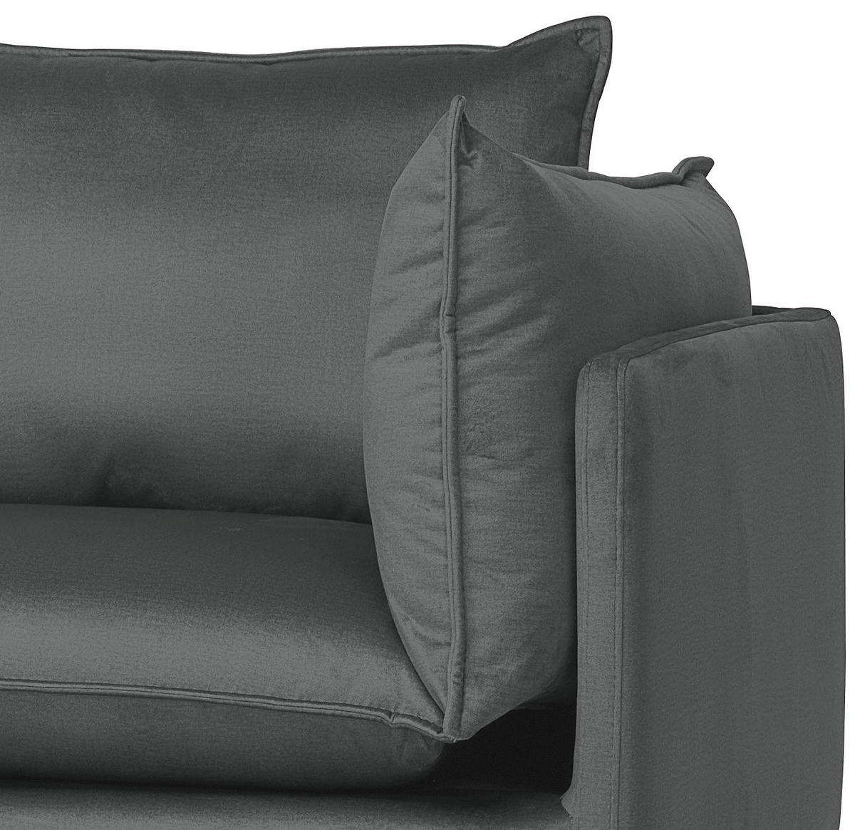 ECKSOFA Dunkelgrau Samt  - Dunkelgrau/Schwarz, Design, Textil/Metall (200/241cm) - Carryhome