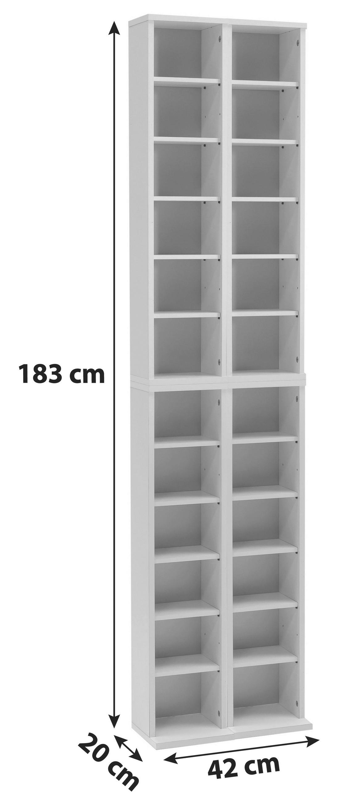 Thumbnail - Mid.you Cd-Regal, Nussbaum, Holzwerkstoff, 20 Fächer, 42x183x20 cm, Wohnzimmer, Regale, CD & DVD-Regale
