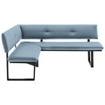 ECKBANK 150/190 cm  in Hellblau  - Schwarz/Hellblau, MODERN, Textil/Metall (150/190cm) - Cantus