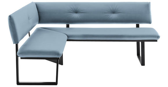 ECKBANK 150/190 cm in Hellblau - Schwarz/Hellblau, MODERN, Textil/Metall (150/190cm) - Cantus