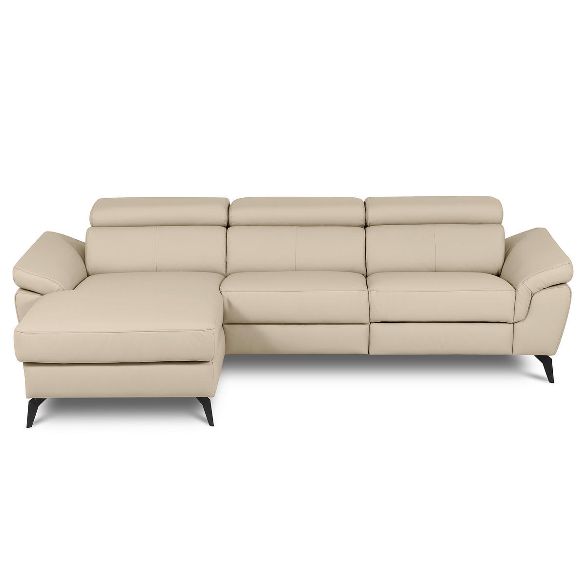 ECKSOFA  in Lederlook Echtleder Grau  252/179 cm  - Schwarz/Grau, Design, Leder/Textil (252/179cm) - Livetastic