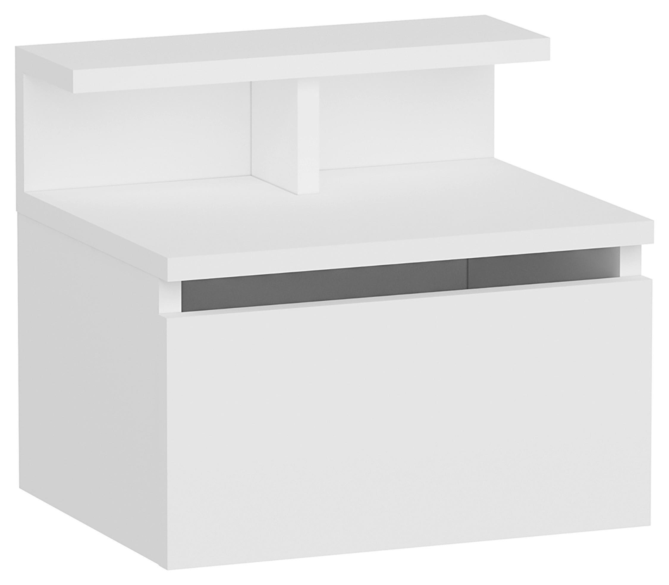 Nachtkästchen Weiß H: 35 cm, Hades