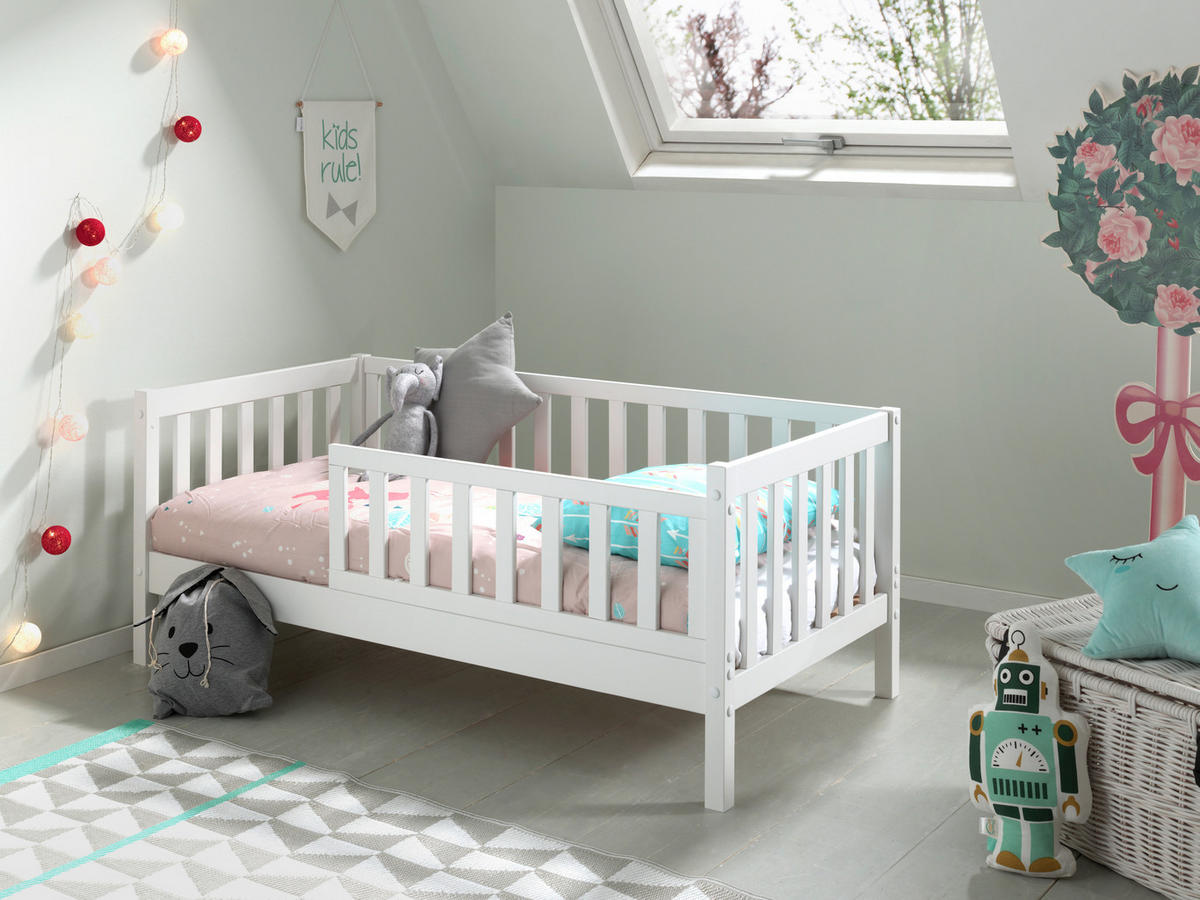 KINDER-/JUNIORBETT - Naturfarben/Weiß, MODERN, Holz (70/140cm) - MID.YOU