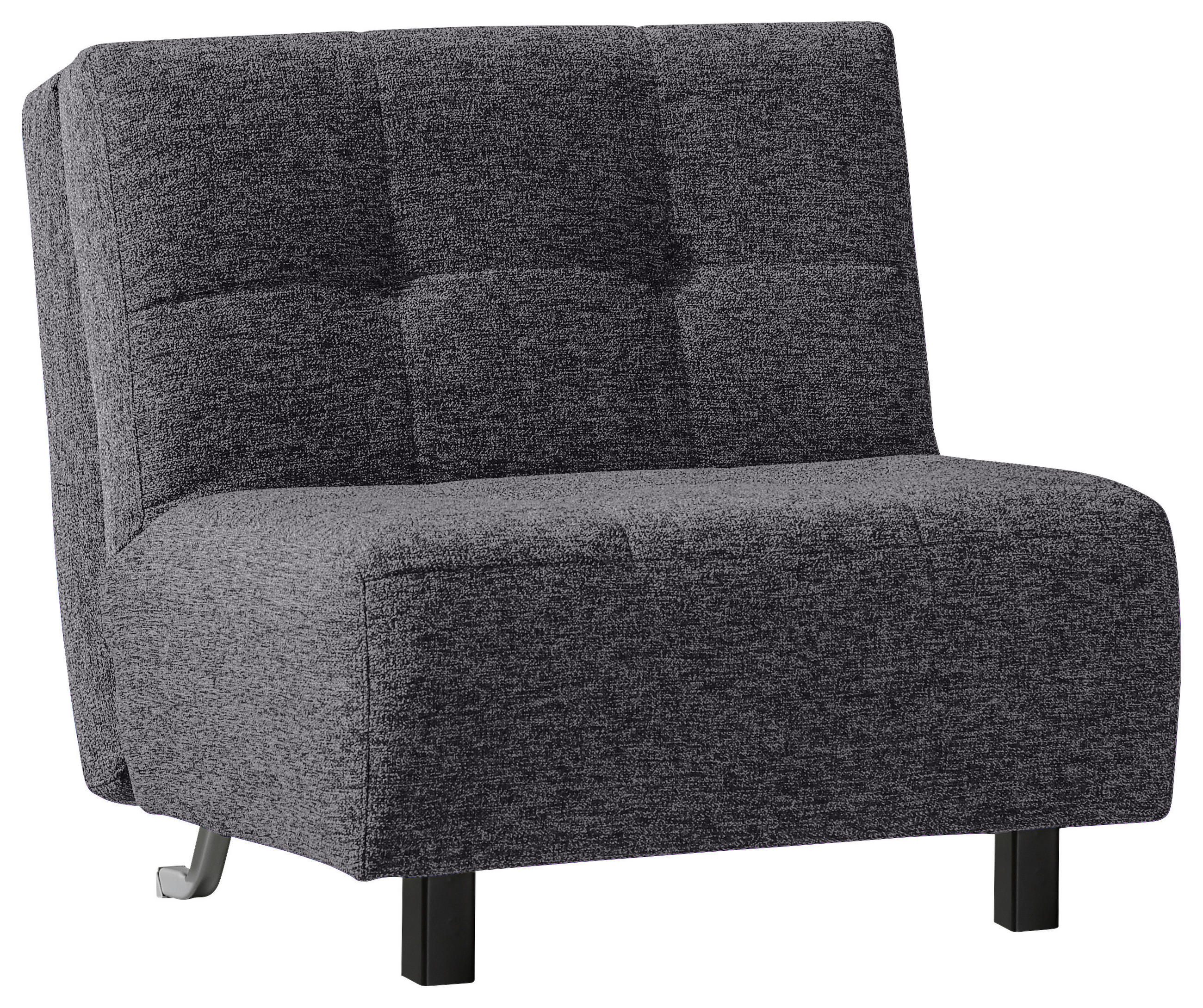 SCHLAFSESSEL Flachgewebe Grau  - Schwarz/Grau, Design, Textil/Metall (85/92/102cm) - Novel