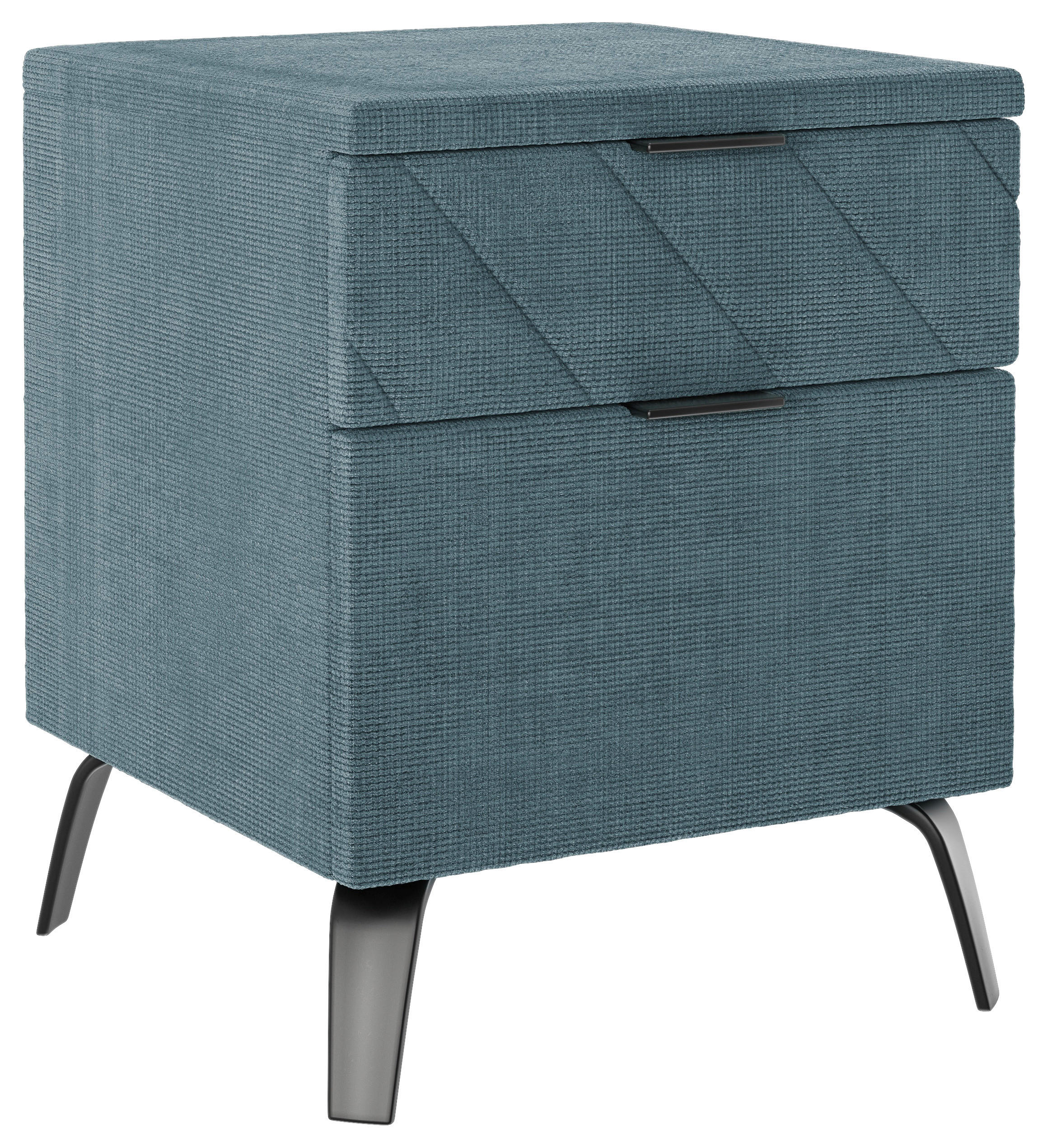 NACHTSCHRANK 44/55/44 cm  - Petrol/Schwarz, Design, Textil/Metall (44/55/44cm) - Esposa