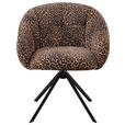 ARMLEHNSTUHL  Sitzfläche 360° drehbar Webstoff  - Hellbraun/Schwarz, Design, Textil/Metall (64/84/65cm) - Novel